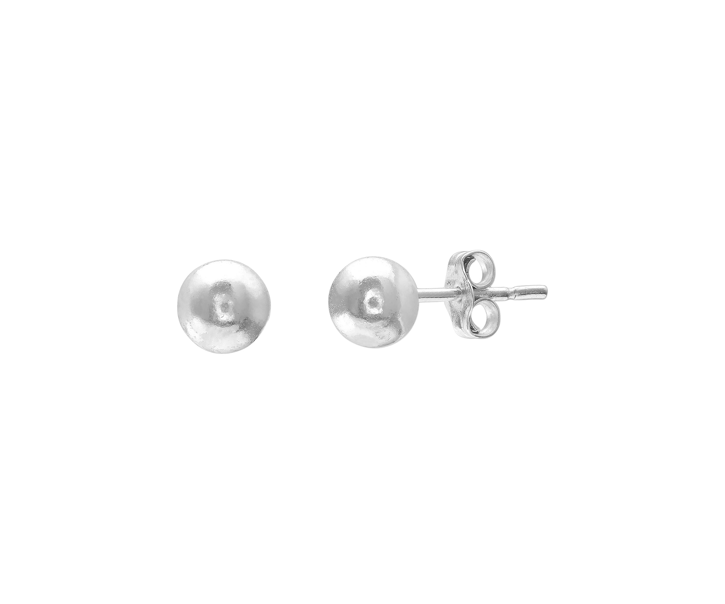 Polished Stud Ball Earrings in Sterling Silver
