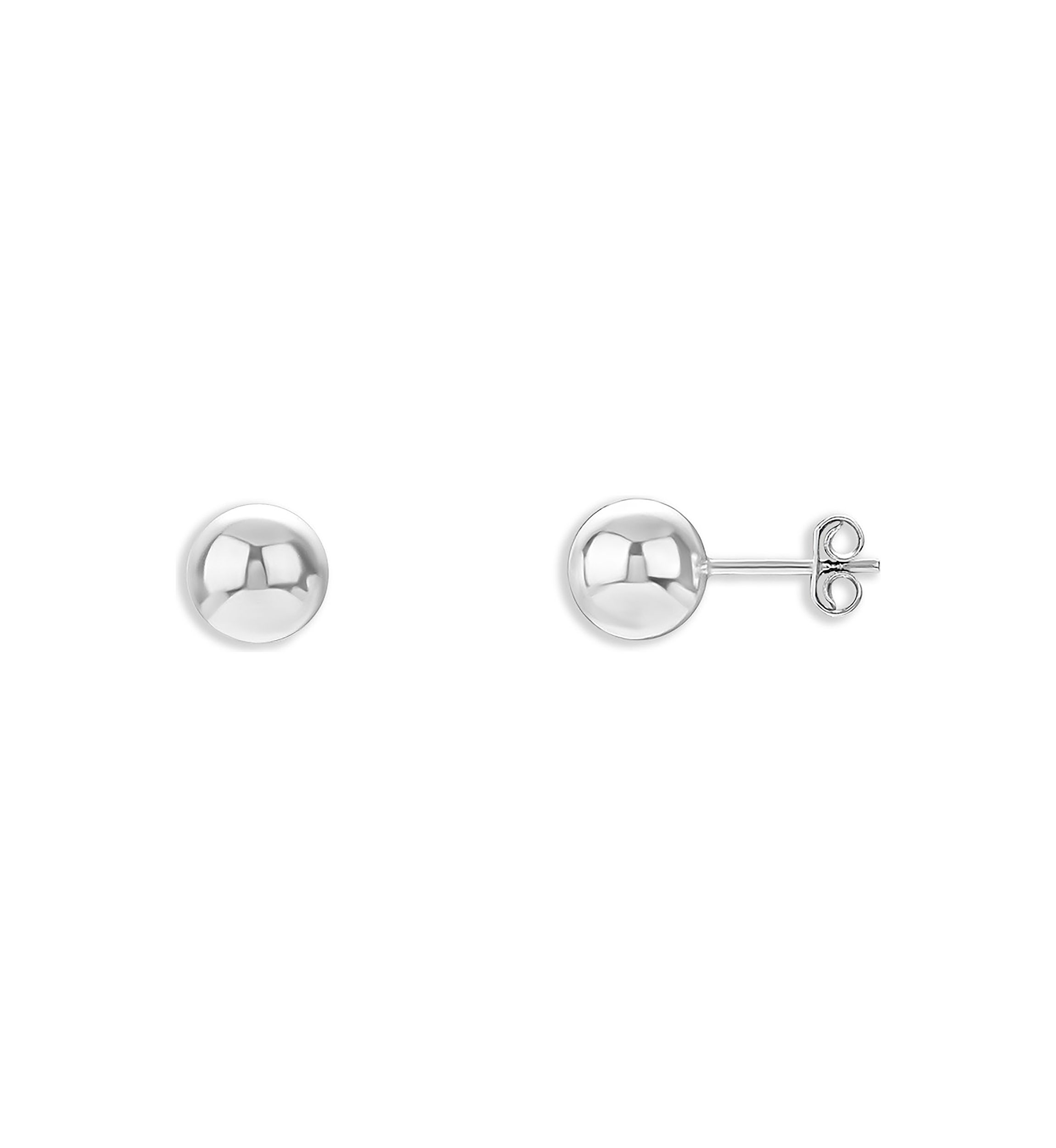 Sterling Silver 8 Millimeter Ball Stud Earrings