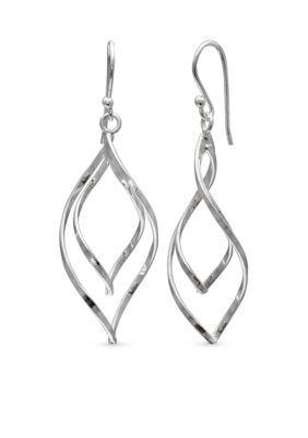 Belk Silverworks Simply Sterling Silver Double Twist Teardrop Drop Earrings Belk 