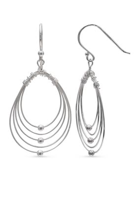 Simply Sterling Graduated Teardrop Wire Drop Earrings