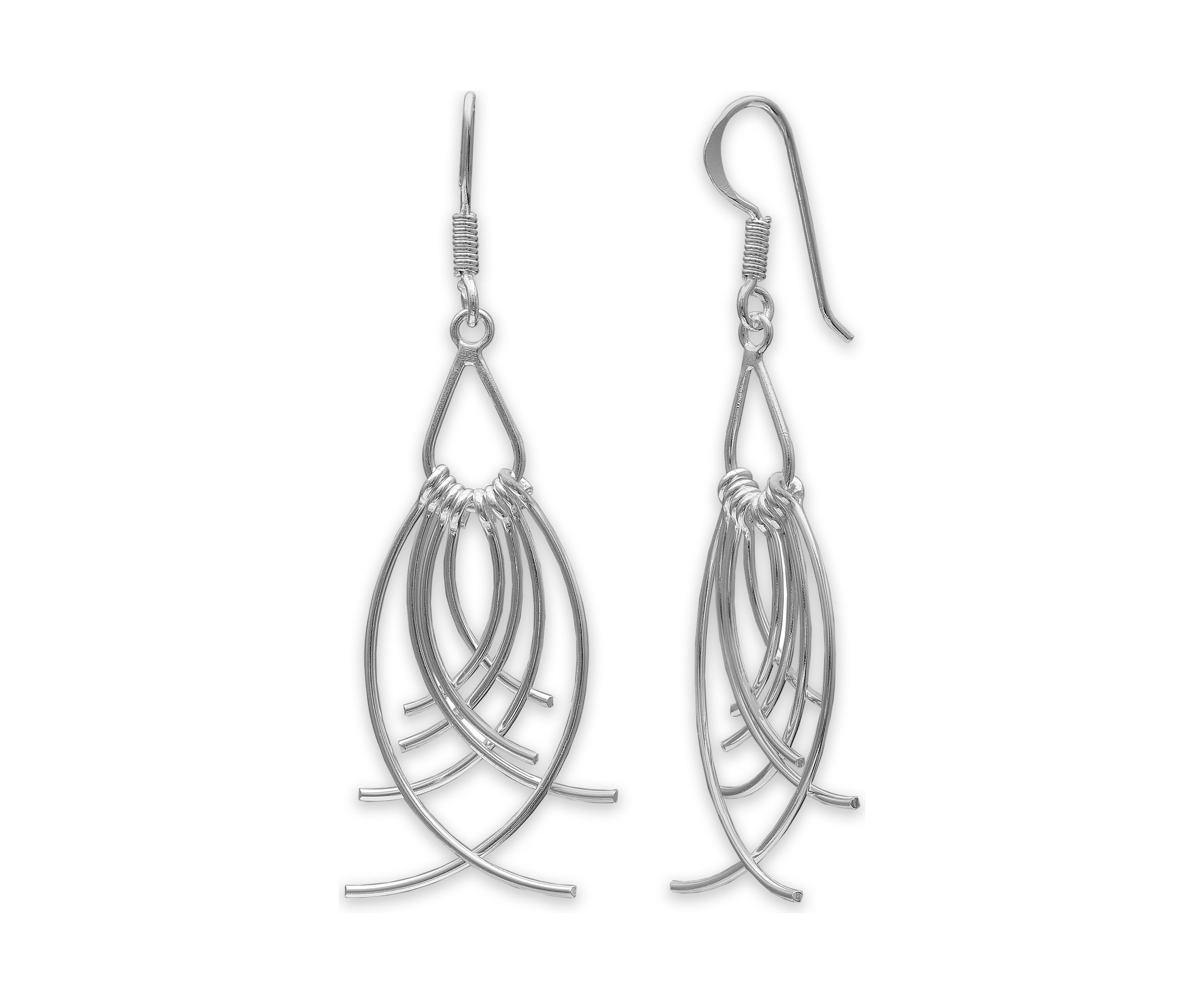 Linear Tassel Earrings in Sterling Silver