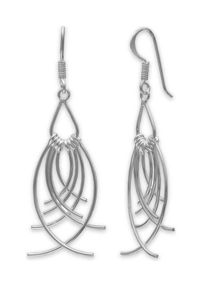 Linear Tassel Earrings in Sterling Silver