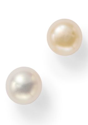 Belk Sterling Silver Sterling Silver White Freshwater Pearl Stud Earrings