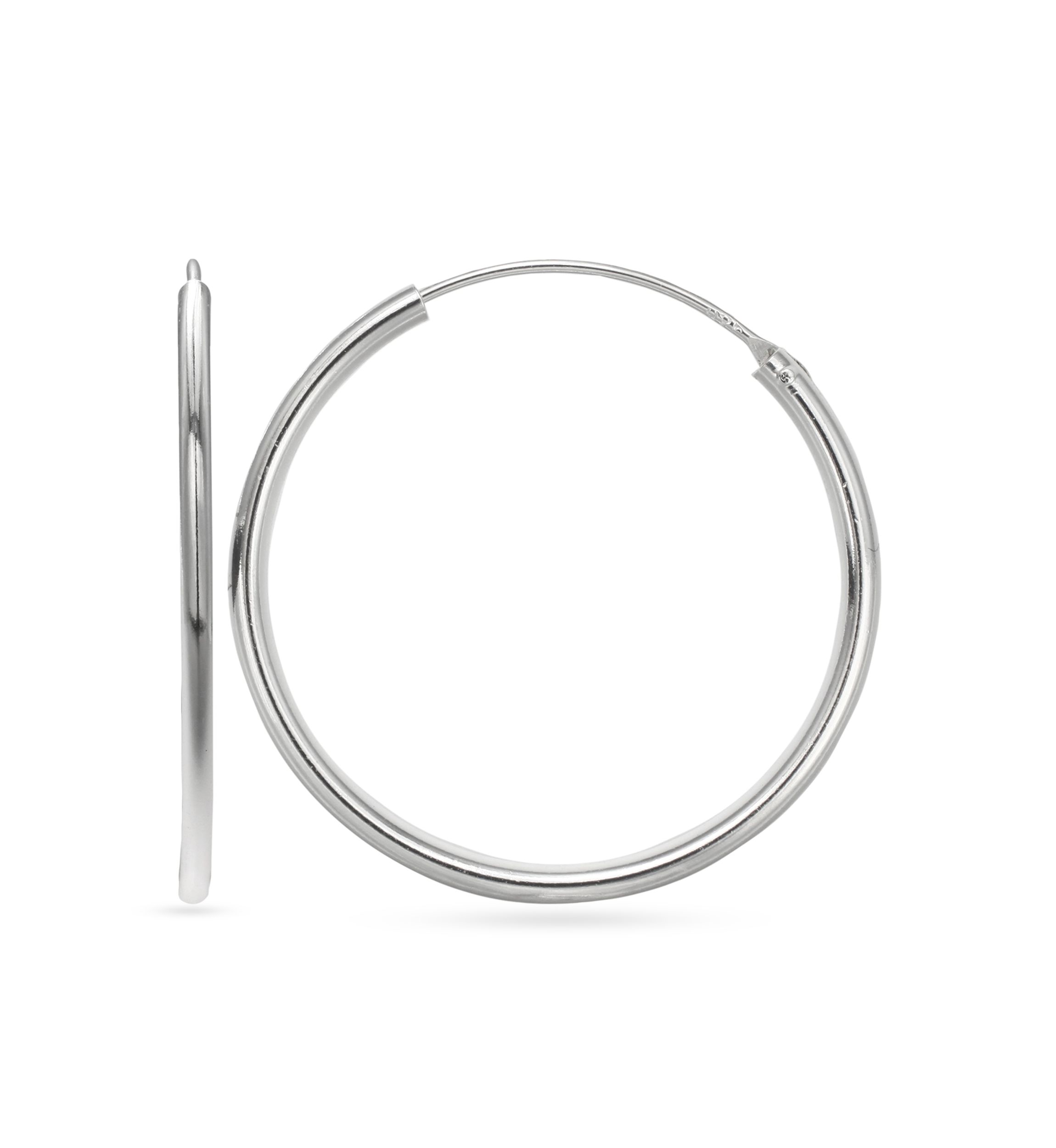 Simply Sterling Silver Large Endless Hoop Earrings