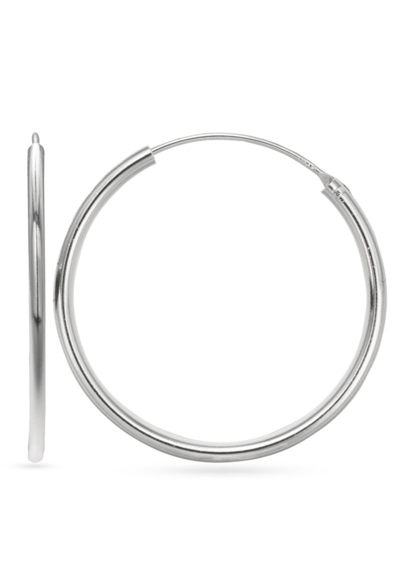 Simply Sterling Silver Large Endless Hoop Earrings