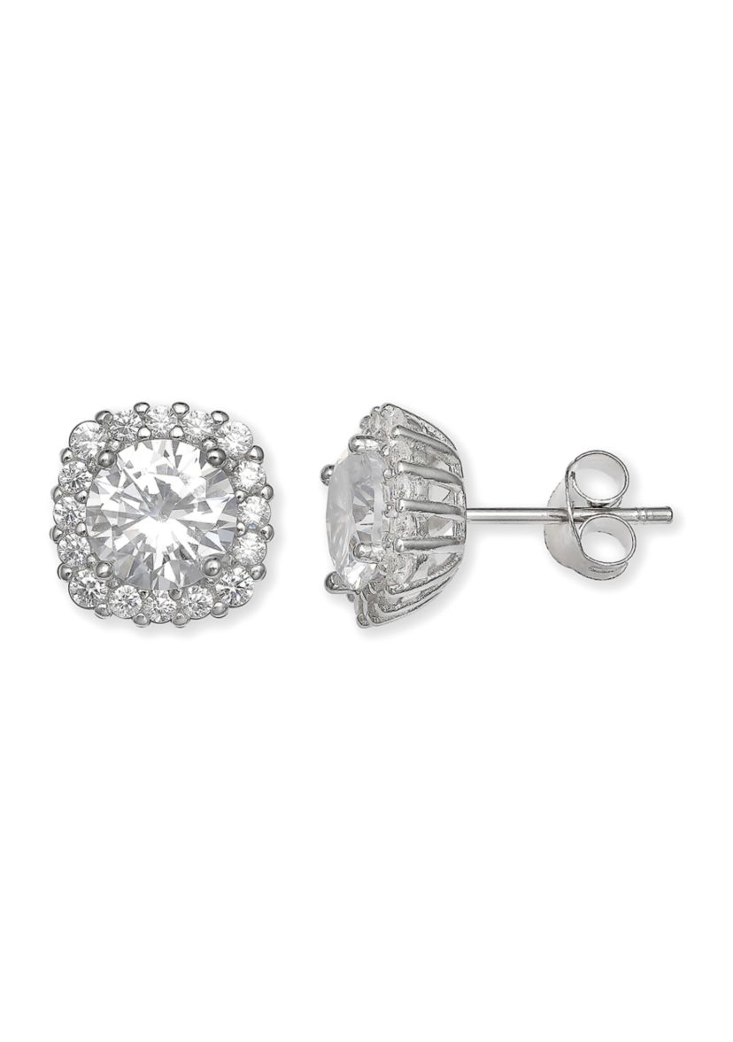 Round Cubic Zirconia Earrings 