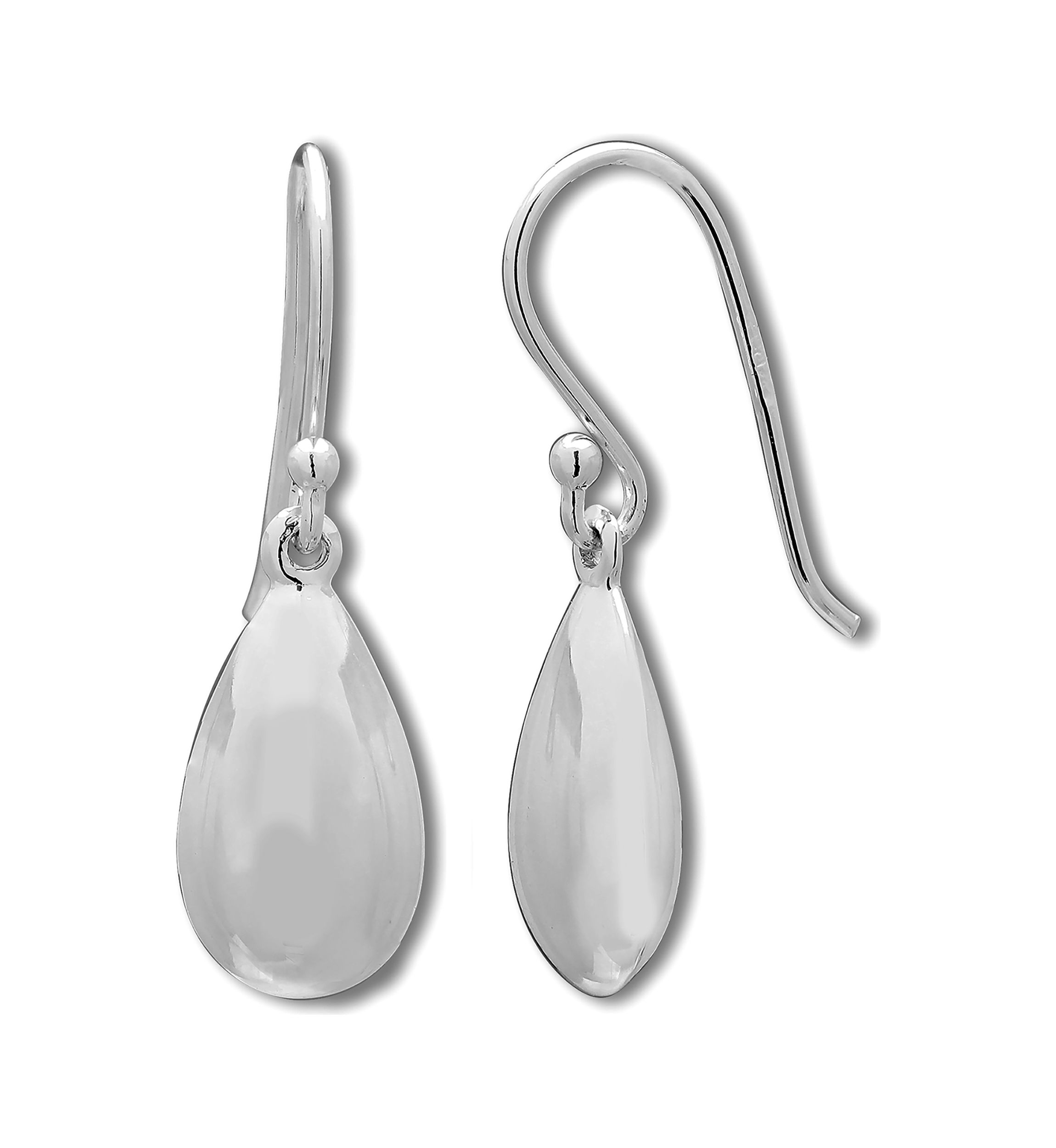 Tiny Bean Drop Earrings in Sterling Silver
