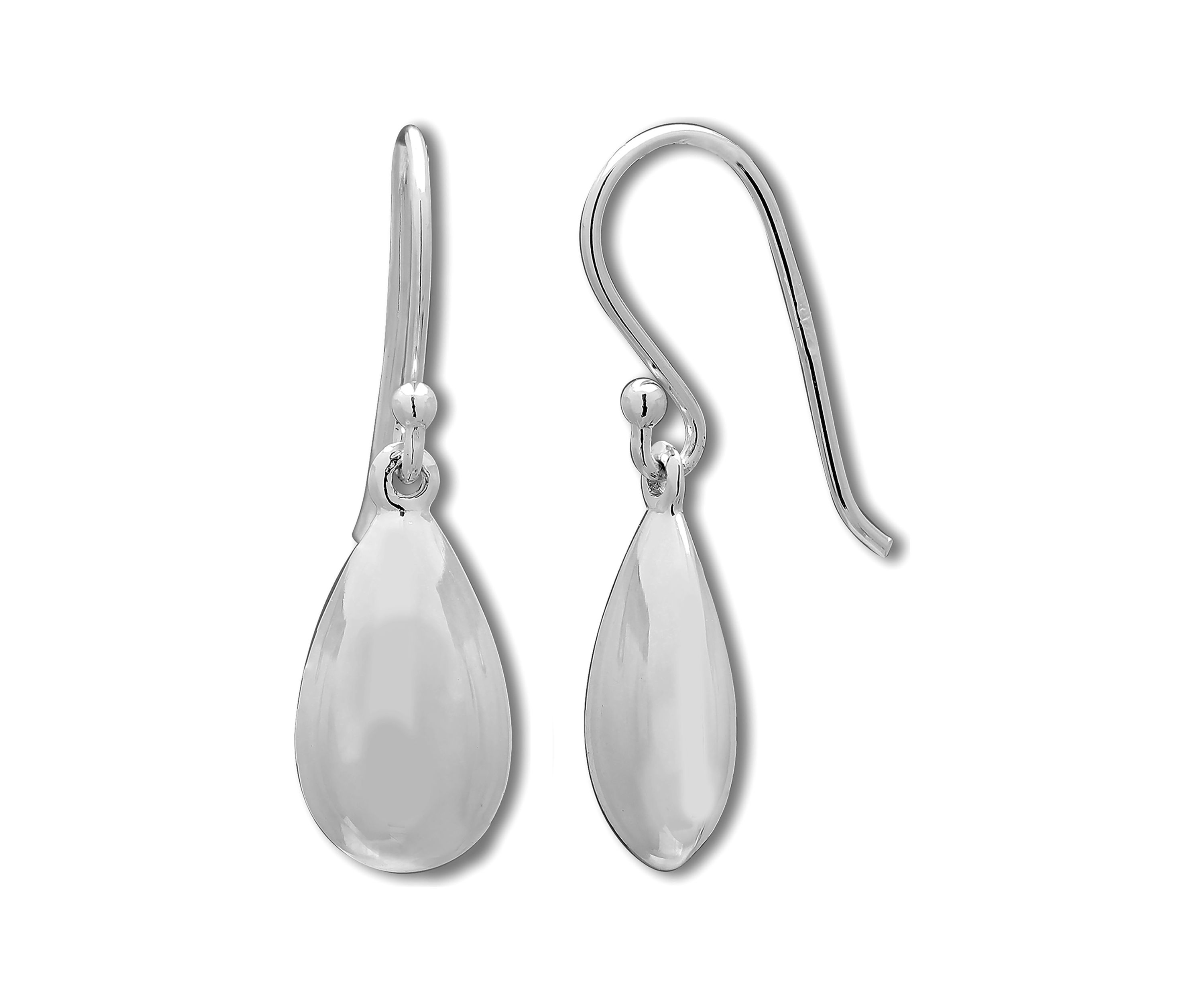 Tiny Bean Drop Earrings in Sterling Silver