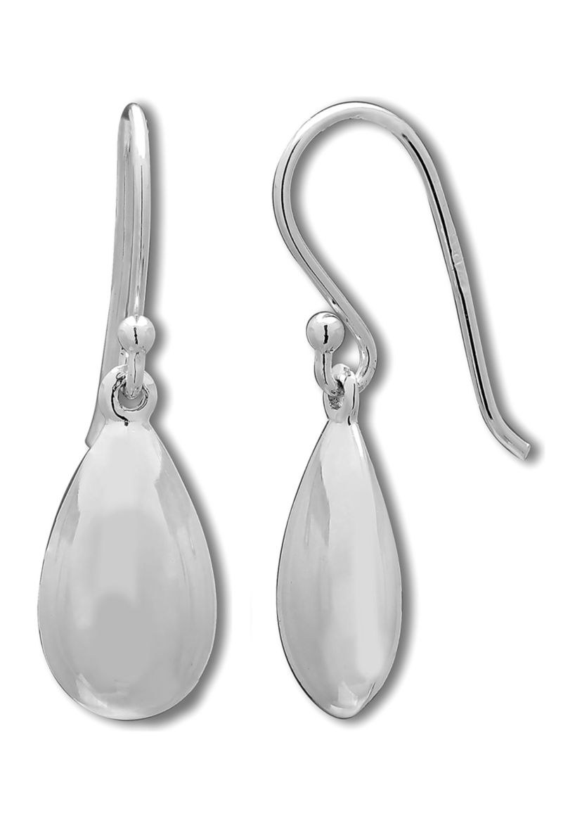 Tiny Bean Drop Earrings in Sterling Silver