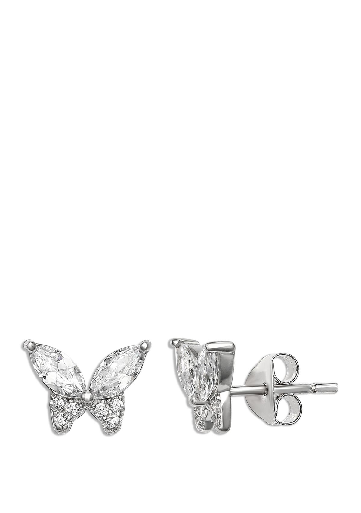 Cubic Zirconium Marquise Butterfly Stud Earrings