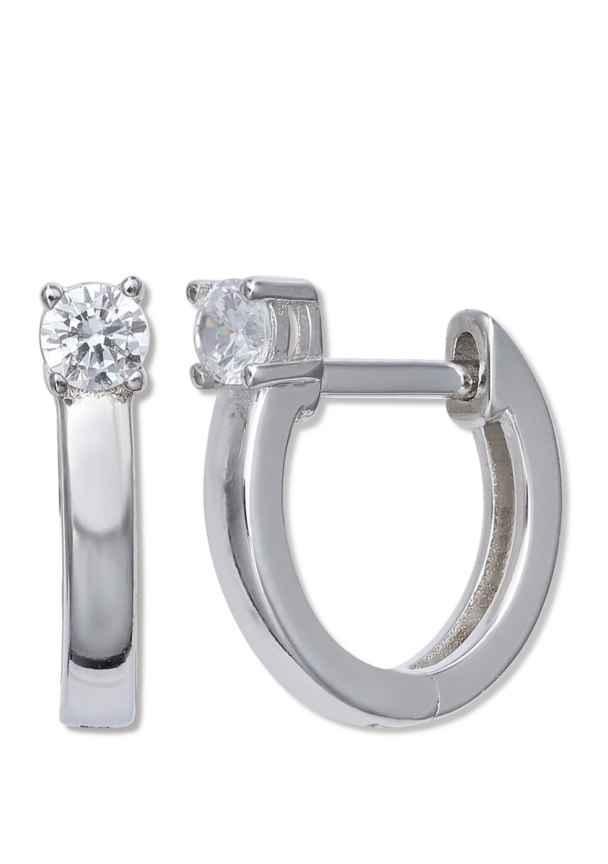 3 Millimeter Cubic Zirconia Huggie Earrings 