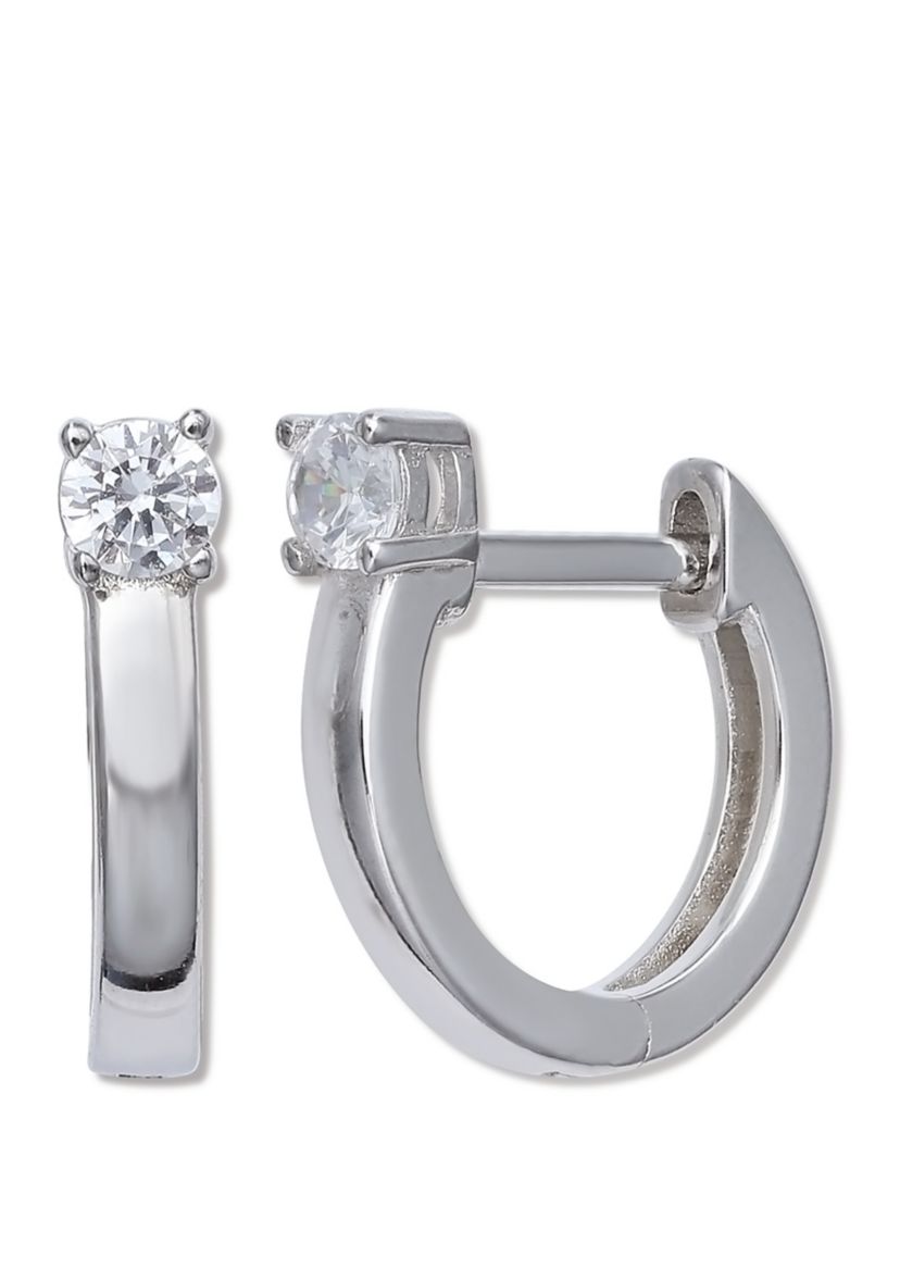 3 Millimeter Cubic Zirconia Huggie Earrings 