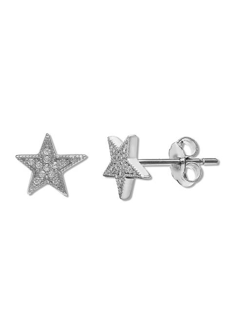1/10 ct. t.w. Cubic Zirconia Star Stud Earrings in Sterling Silver