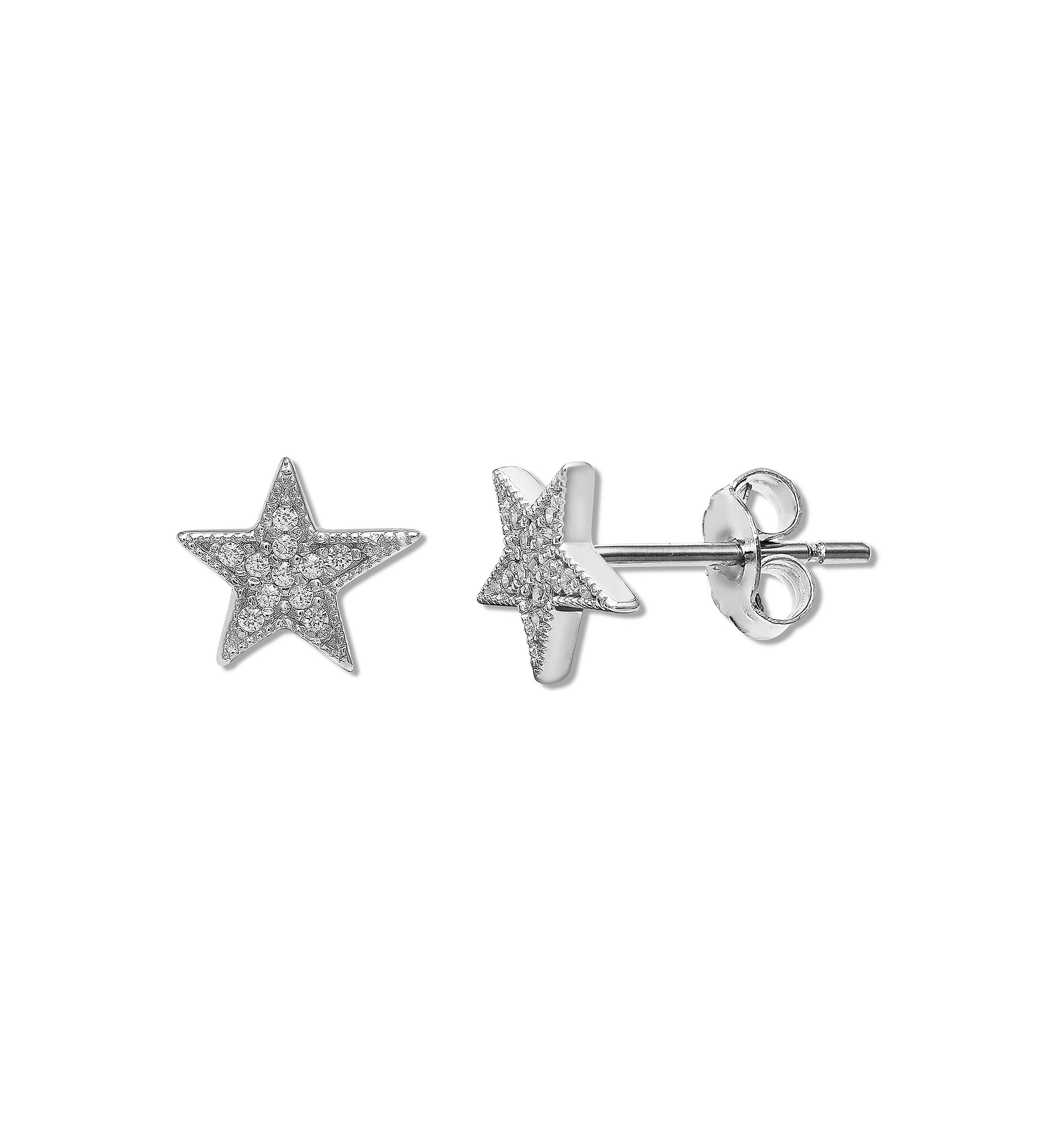 1/10 ct. t.w. Cubic Zirconia Star Stud Earrings in Sterling Silver