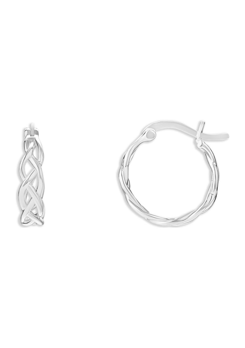 Sterling Silver Twisted Hoop Earrings