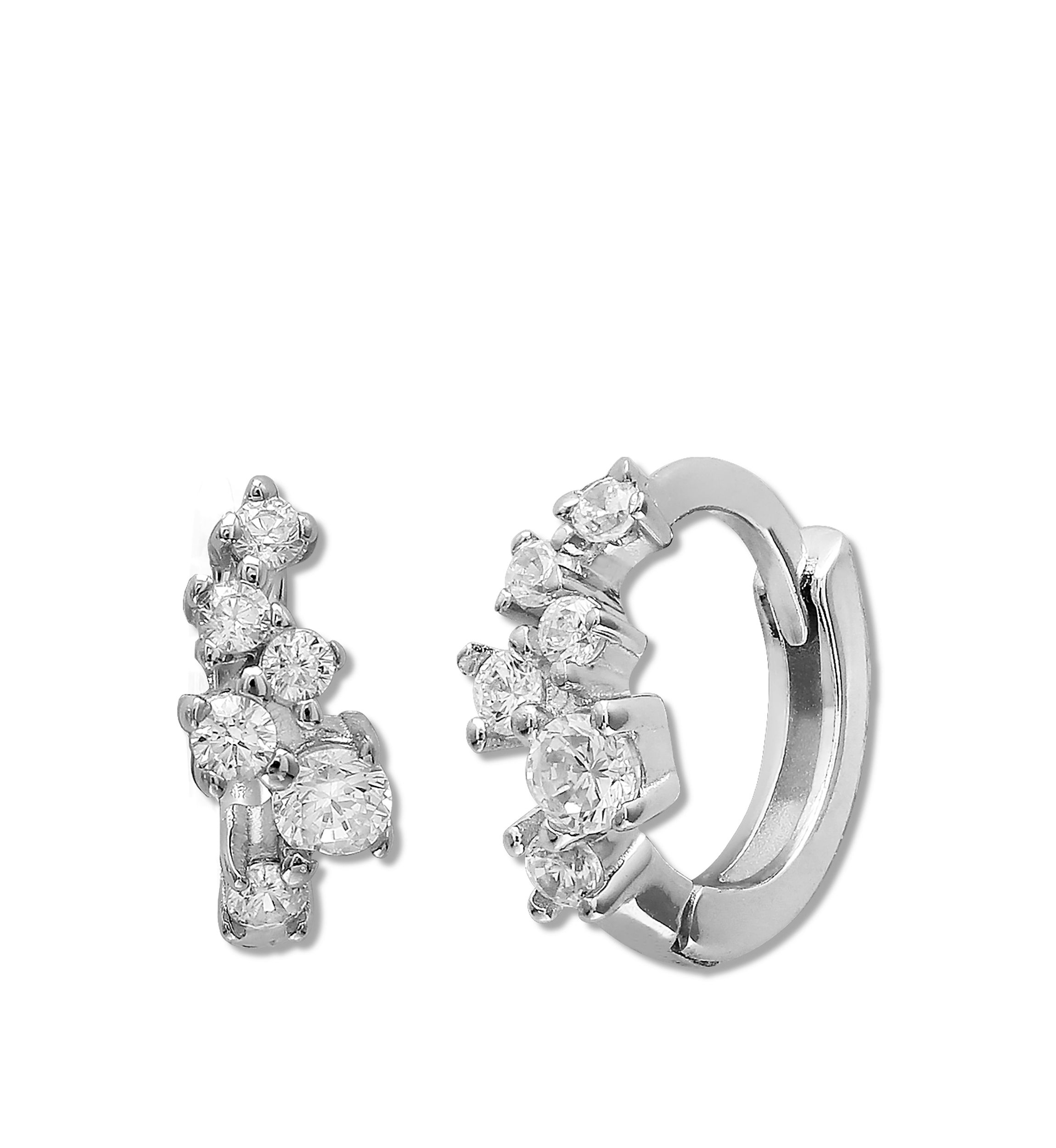 12 Millimeter Cubic Zirconia Cluster Hoop Earrings 