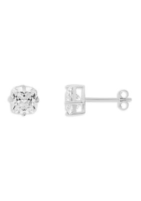 Belk Silverworks Sterling Silver Cubic Zirconia Cushion Studs