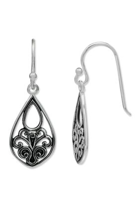 Belk Silverworks Sterling Silver Polished Filigree Teardrop Earrings | belk