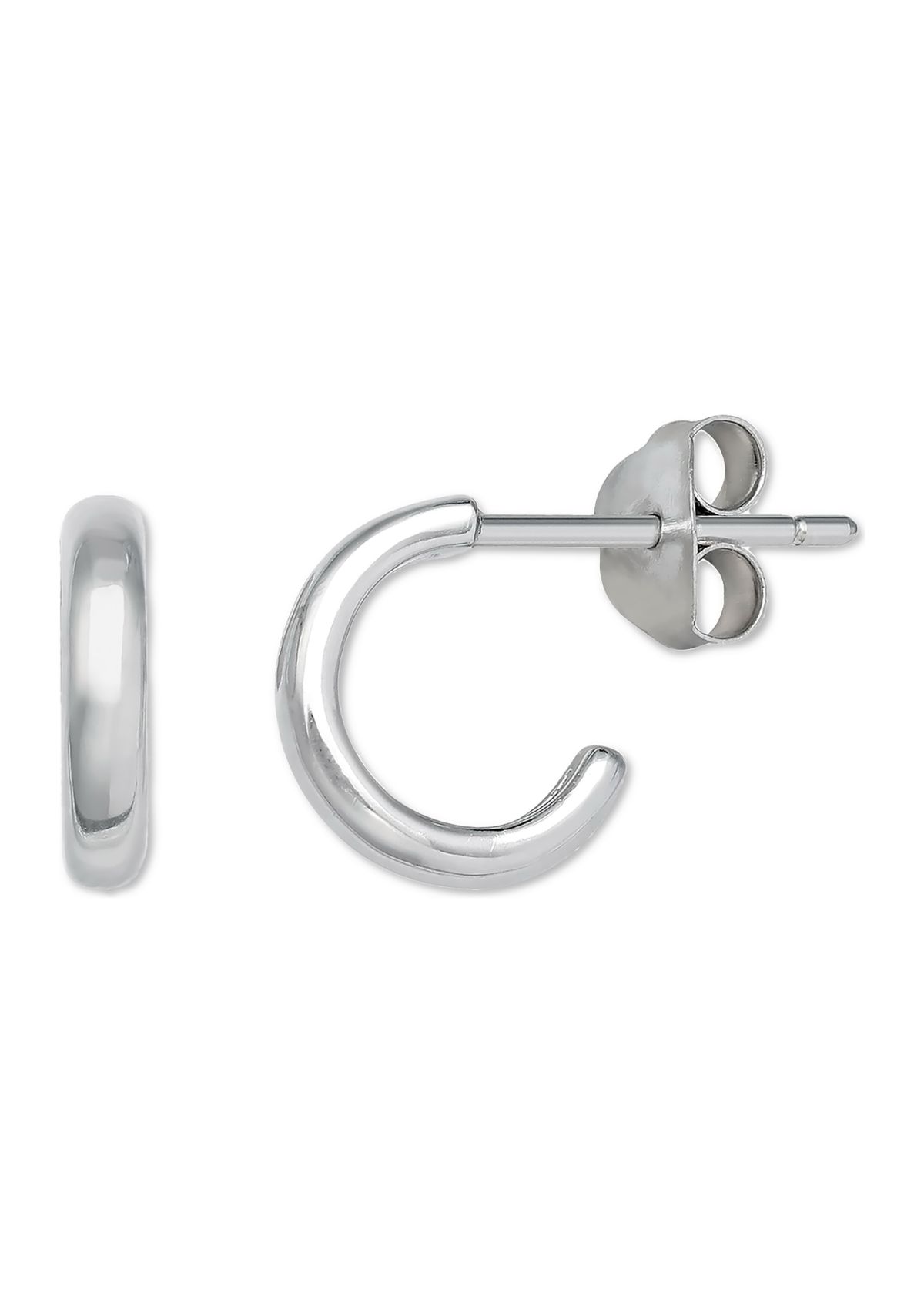 Polished C Hoop Earrings 