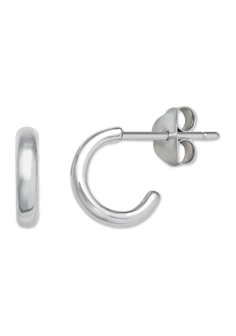 Polished C Hoop Earrings 