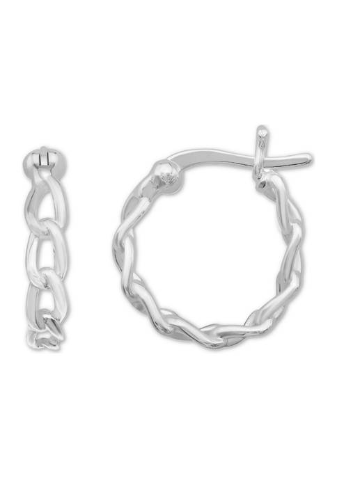 Belk Silverworks Chain Link Hoop Earrings in Sterling