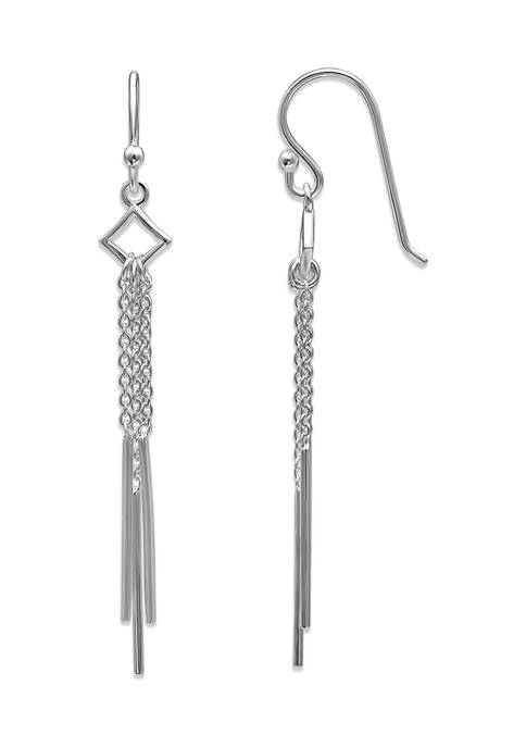 Belk Silverworks Sterling Silver Chain Tassel Drop Earrings