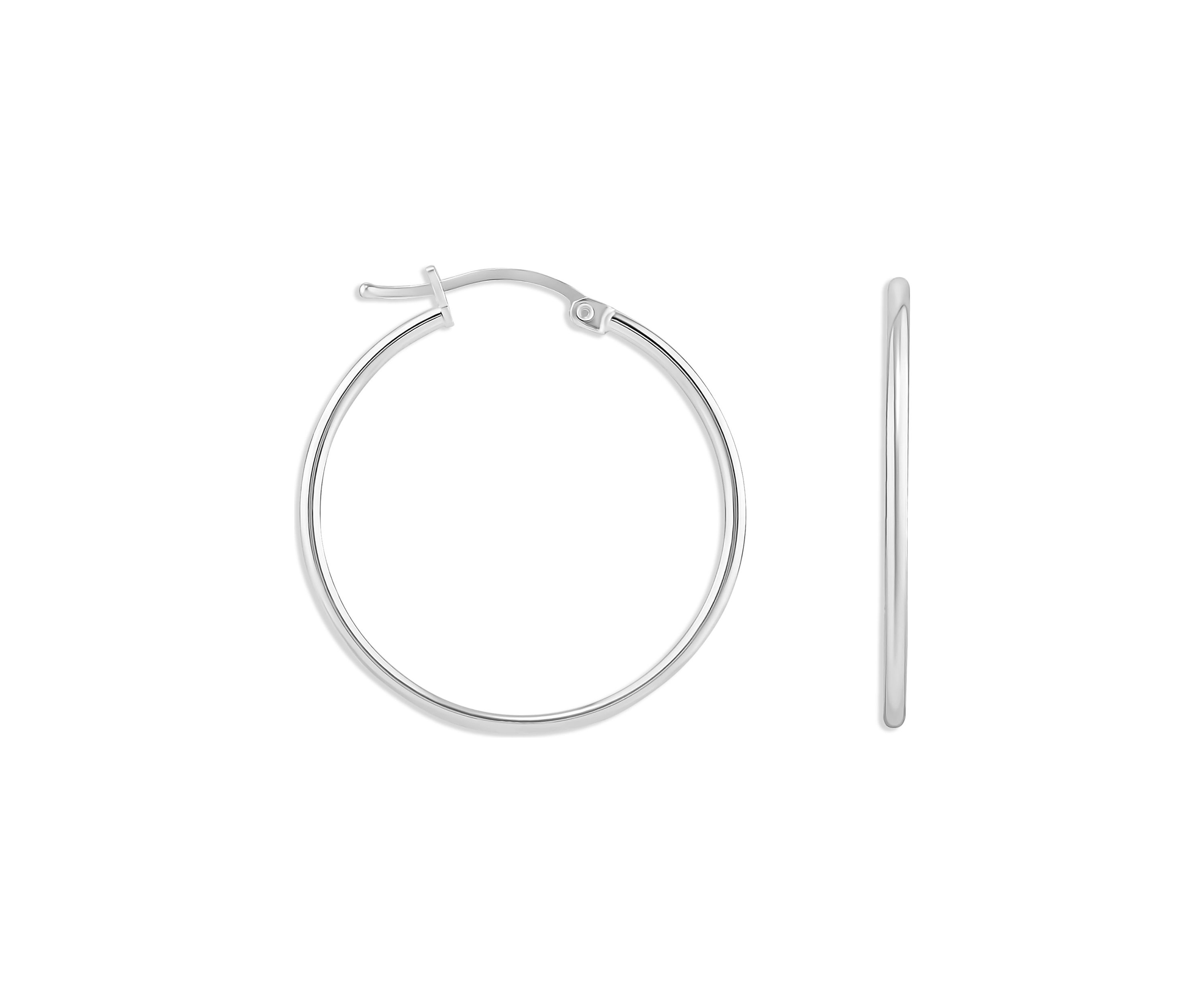 Sterling Silver 20 Millimeter Hoop Earrings