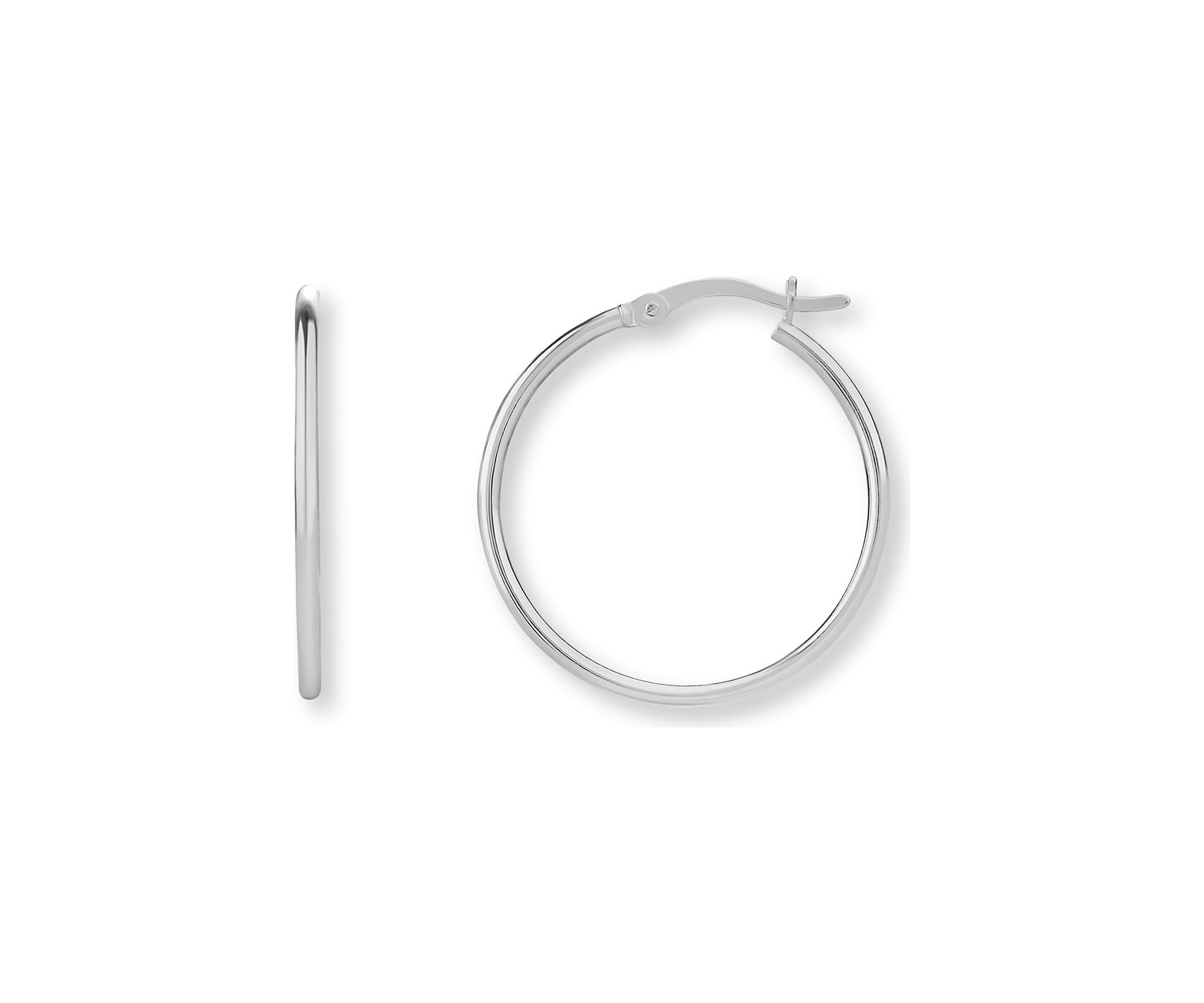 Sterling Silver 30 Millimeter Round Hoop Earrings