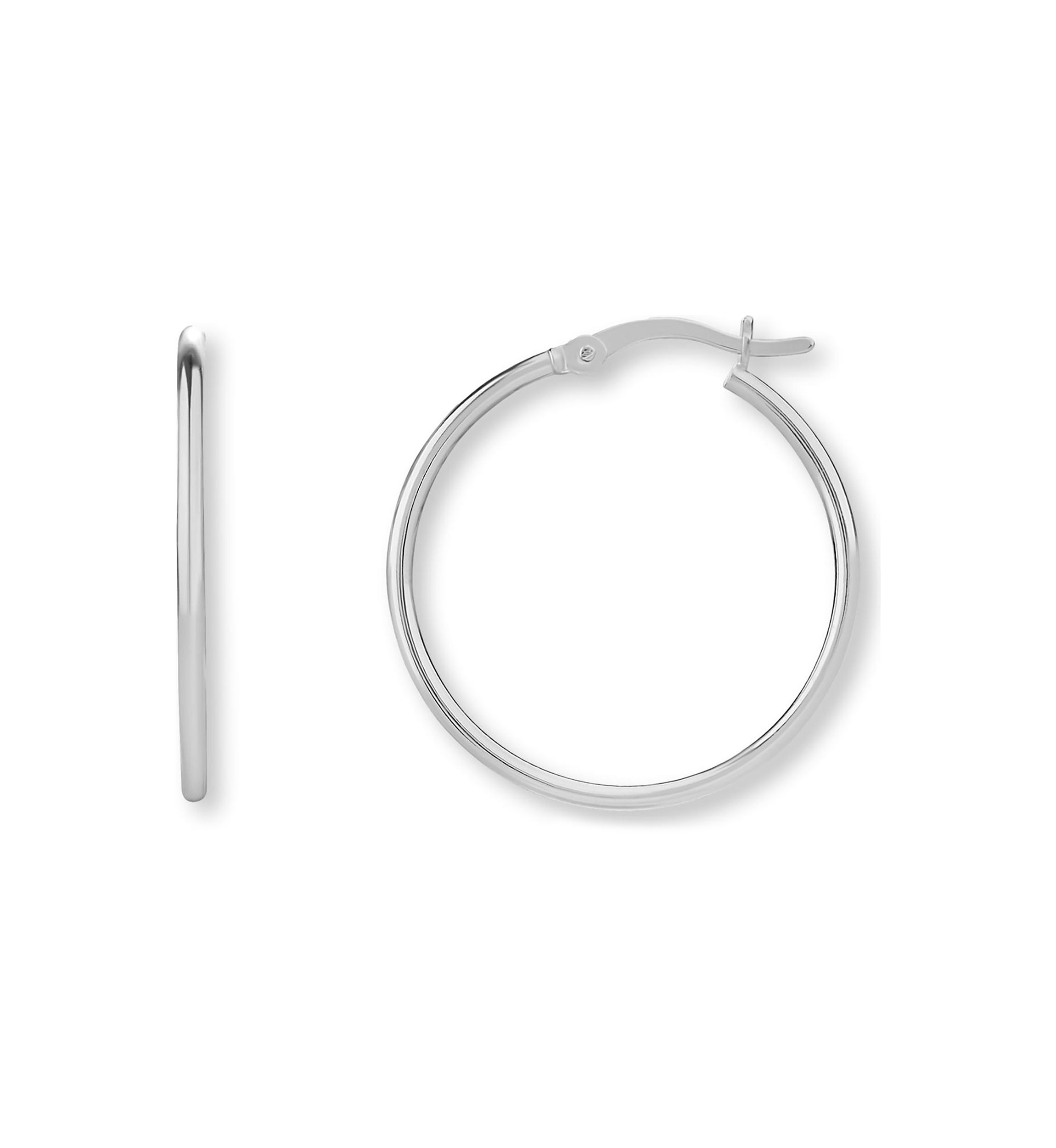 Sterling Silver 40 Millimeter Round Hoop Earrings