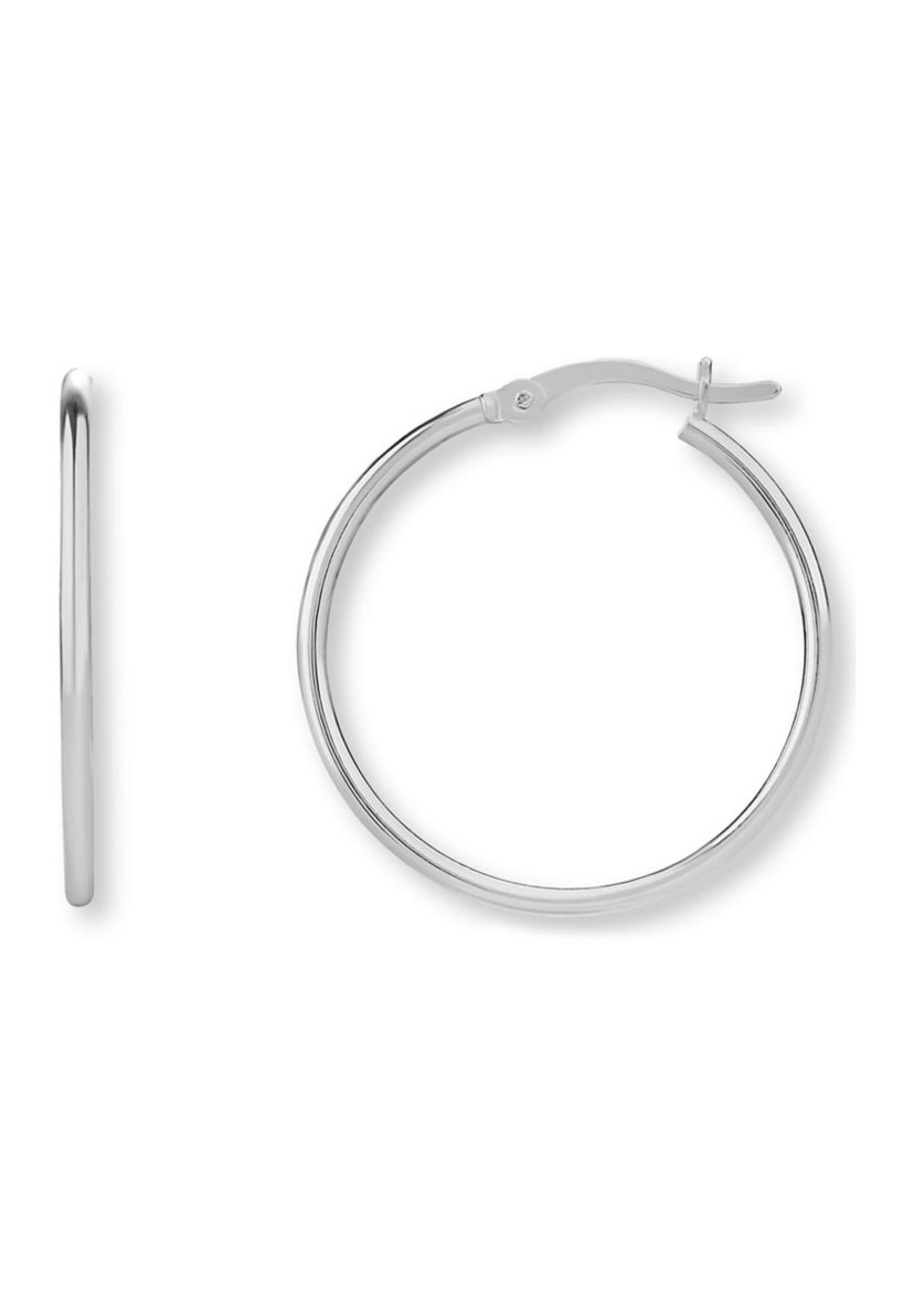 Sterling Silver 40 Millimeter Round Hoop Earrings
