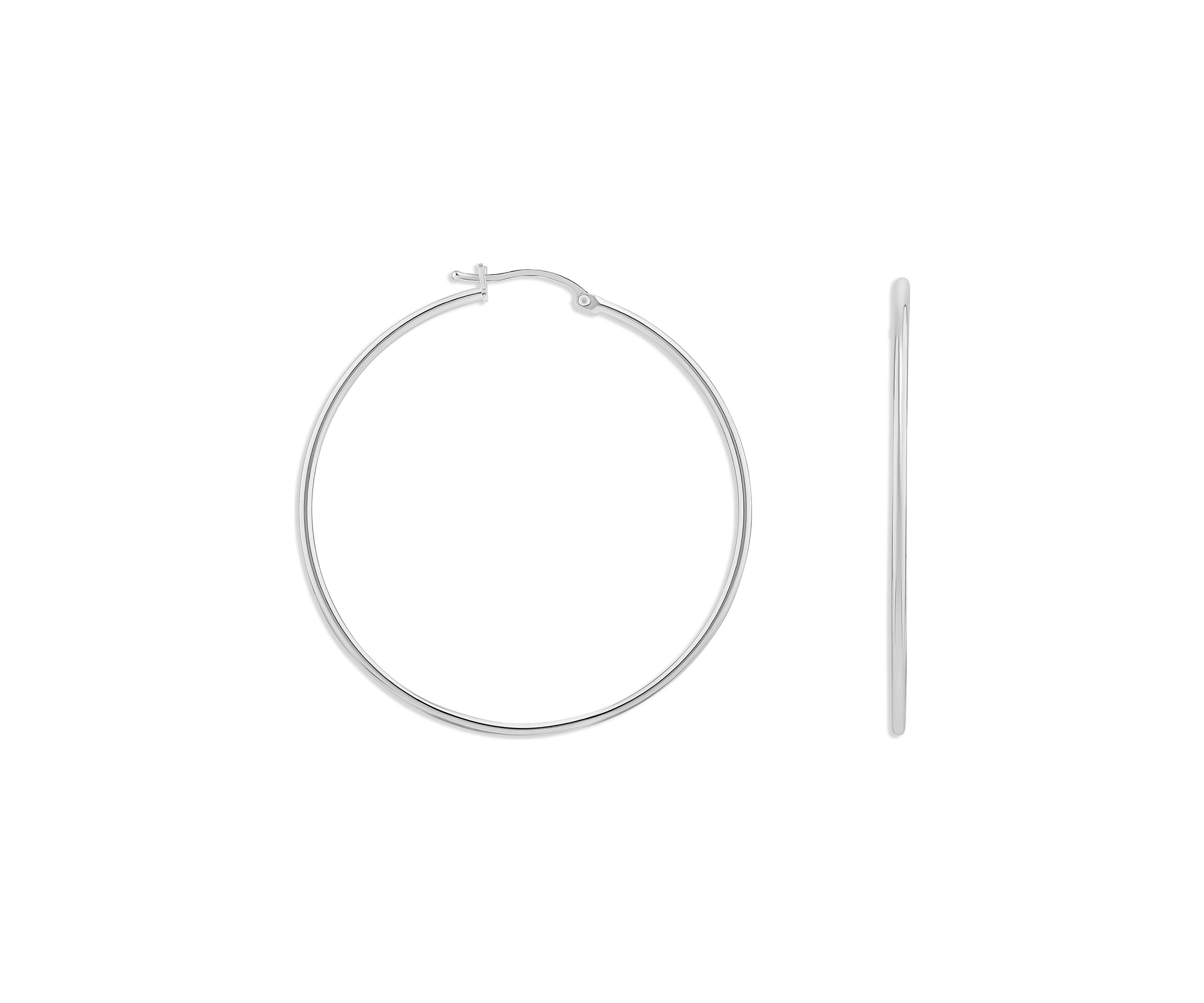 Sterling Silver 50 Millimeter Hoop Earrings