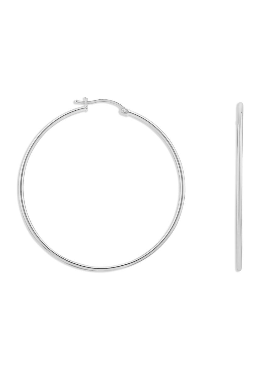 Sterling Silver 50 Millimeter Hoop Earrings