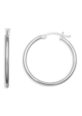 Sterling Silver 20 Millimeter Polished Hoop Earrings