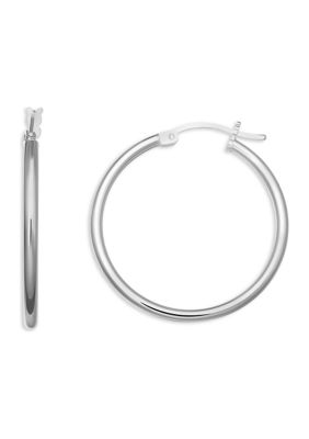 Sterling Silver 30 Millimeter Polished Hoop Earrings