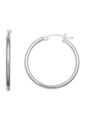 Sterling Silver 40 Millimeter Polished Hoop Earrings