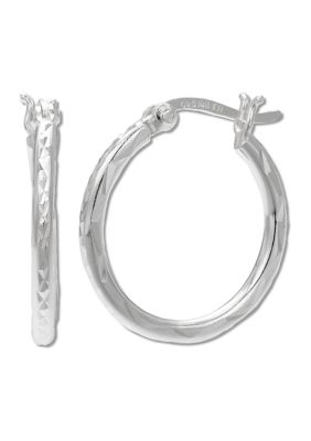 Click Top Hoop Earrings in Sterling Silver