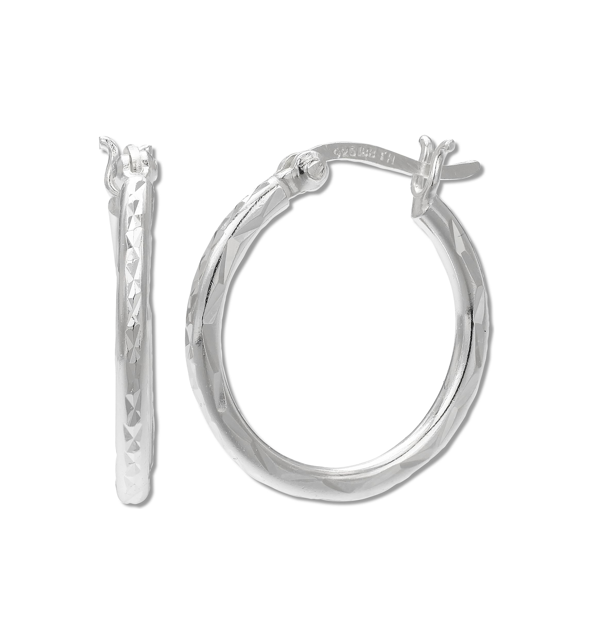 Click Top Hoop Earrings in Sterling Silver