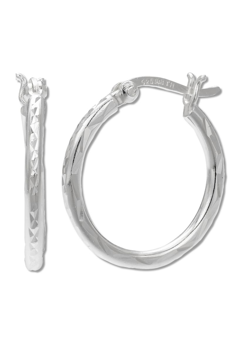 Click Top Hoop Earrings in Sterling Silver