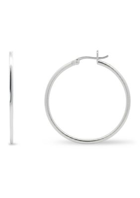 Belk Sterling Silver Sterling Silver Polished Flat Hoop Earrings