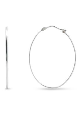 Belk Sterling Silver Sterling Silver Polished Oval Flat Earrings
