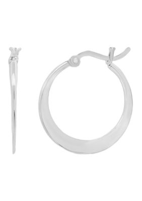 Belk Silverworks Sterling Silver 25mm Knife Edged Click Top Hoop Earrings
