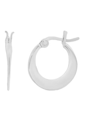 Belk Silverworks Sterling Silver Knife Edged Click Top Hoop Earrings