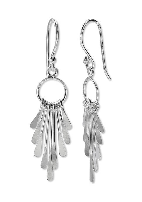 Polished Graduated Paddle Earrings in Sterling Silver