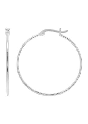 Belk Sterling Silver Sterling Silver Polished Wire Clicktop Hoop Earrings