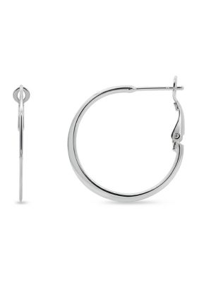 Belk Sterling Silver Sterling Silver Polished Round Flat Hoop Earrings