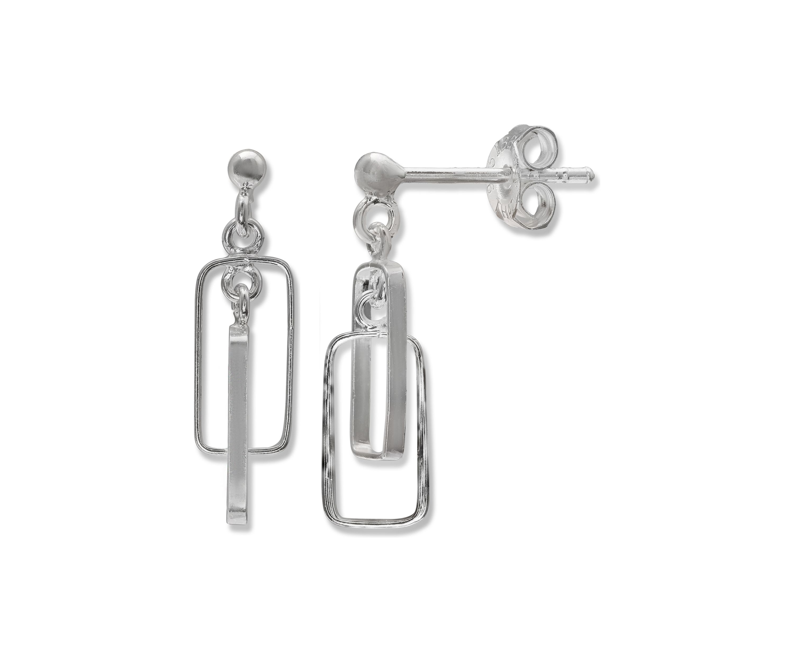 Double Rectangle Drop Earrings