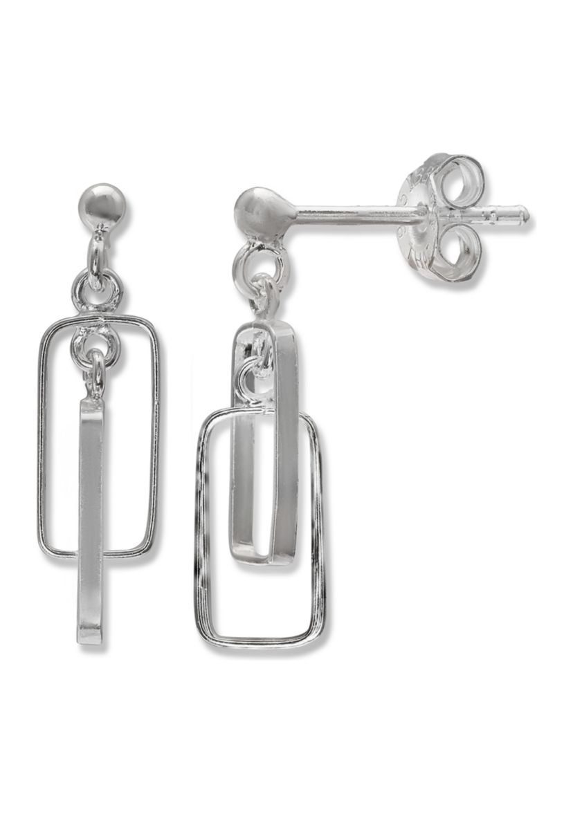 Double Rectangle Drop Earrings