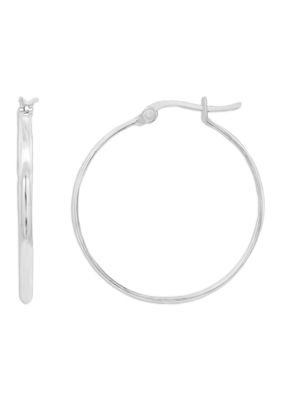 Belk Silverworks Flat Sterling Silver Hoop Earrings