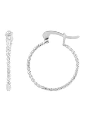 Belk Silverworks Polished Sterling Silver Braided Hoop Earrings