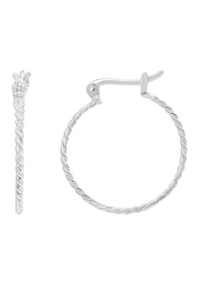 Belk Sterling Silver Sterling Silver Polished Braided Hoop Earrings